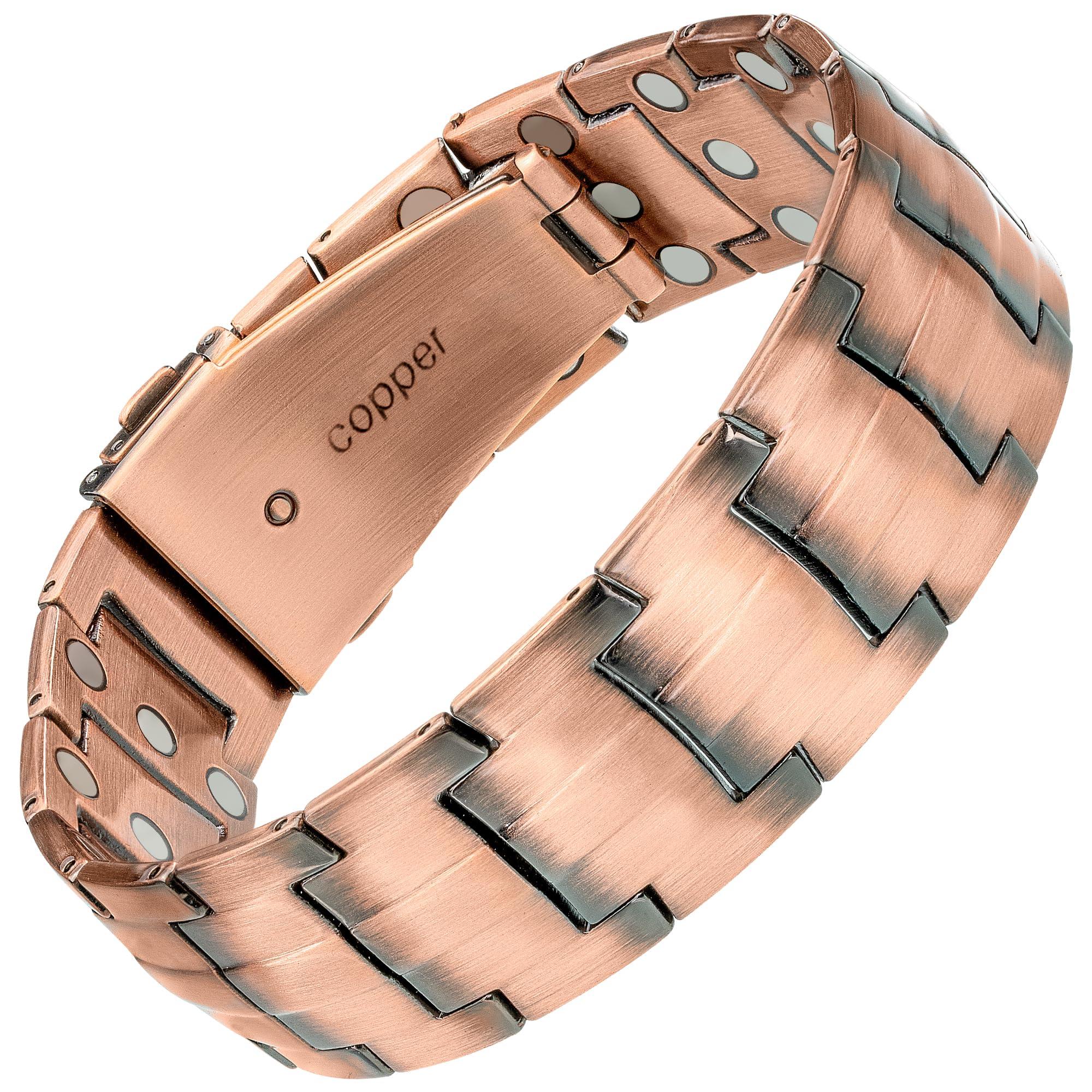 MagnetRX MagnetRX 3X Strength Copper Bracelet 99.9% Pure Copper Bracelets for Men with Magnets Premium Fold-Over Clasp and Adjustable Bracelet Length with Included Sizing Tool (Legacy)