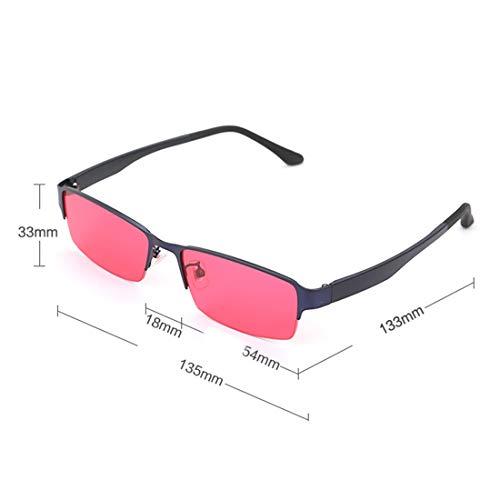 LLC-POWER Color Blind Corrective Glasses for Red-Green Blindness, Medium Strong Grade Glasses for Color Vision Disorder, Color Weakness, Unisex, 2 Type Frame Glasses to Choose,HalfFrame