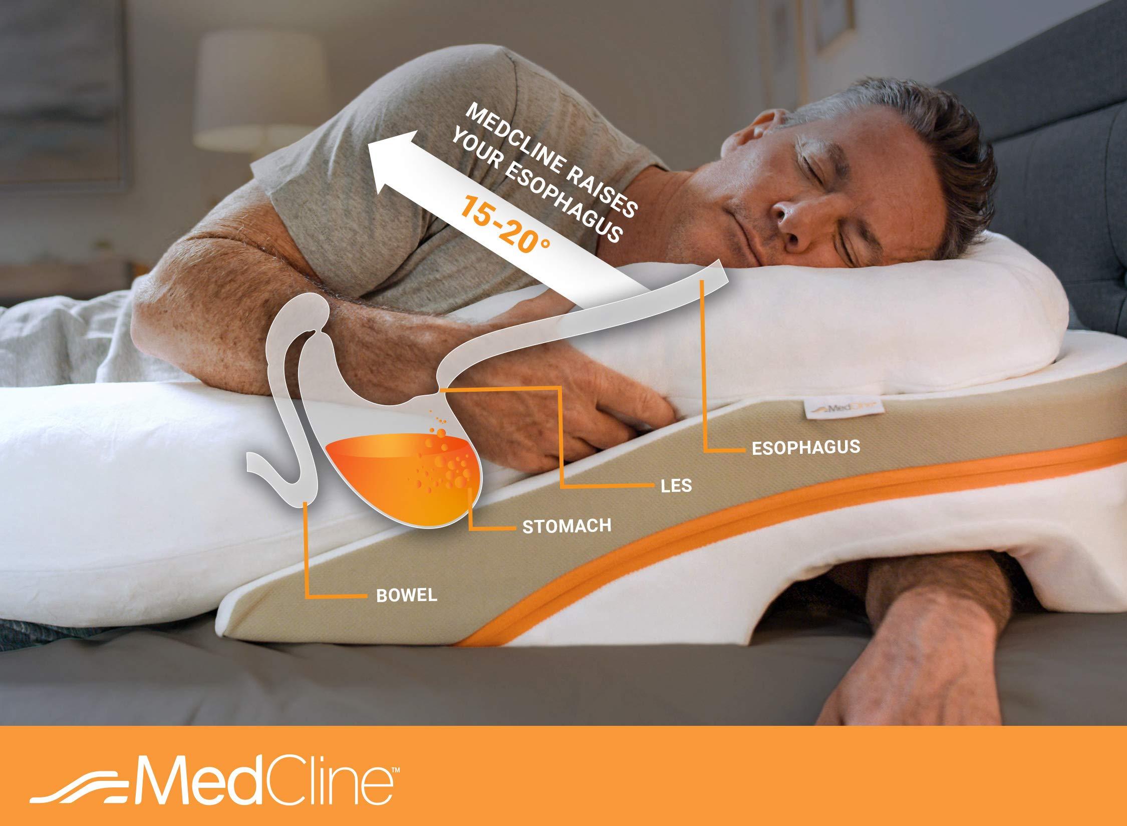 MedCline MedCline Reflux Relief System Bundle, Bed Wedge Pillow for Acid Reflux and GERD Relief with Therapeutic Body Pillow, Insert, and Extra Covers, Comfortable Sleep Position, Large for 6'0" or Taller