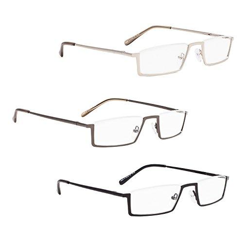 LUR LUR 3 Packs Half-rim Metal Reading Glasses + 4 Packs Classic Reading Glasses(Total 7 Pairs Readers +0.75)
