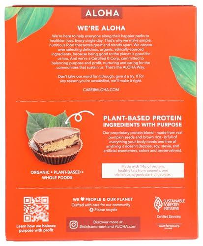 ALOHA ALOHA Organic Plant Based Protein Bars, Peanut Butter Cup , 1.98-Ounce Bars, (Pack of 5)