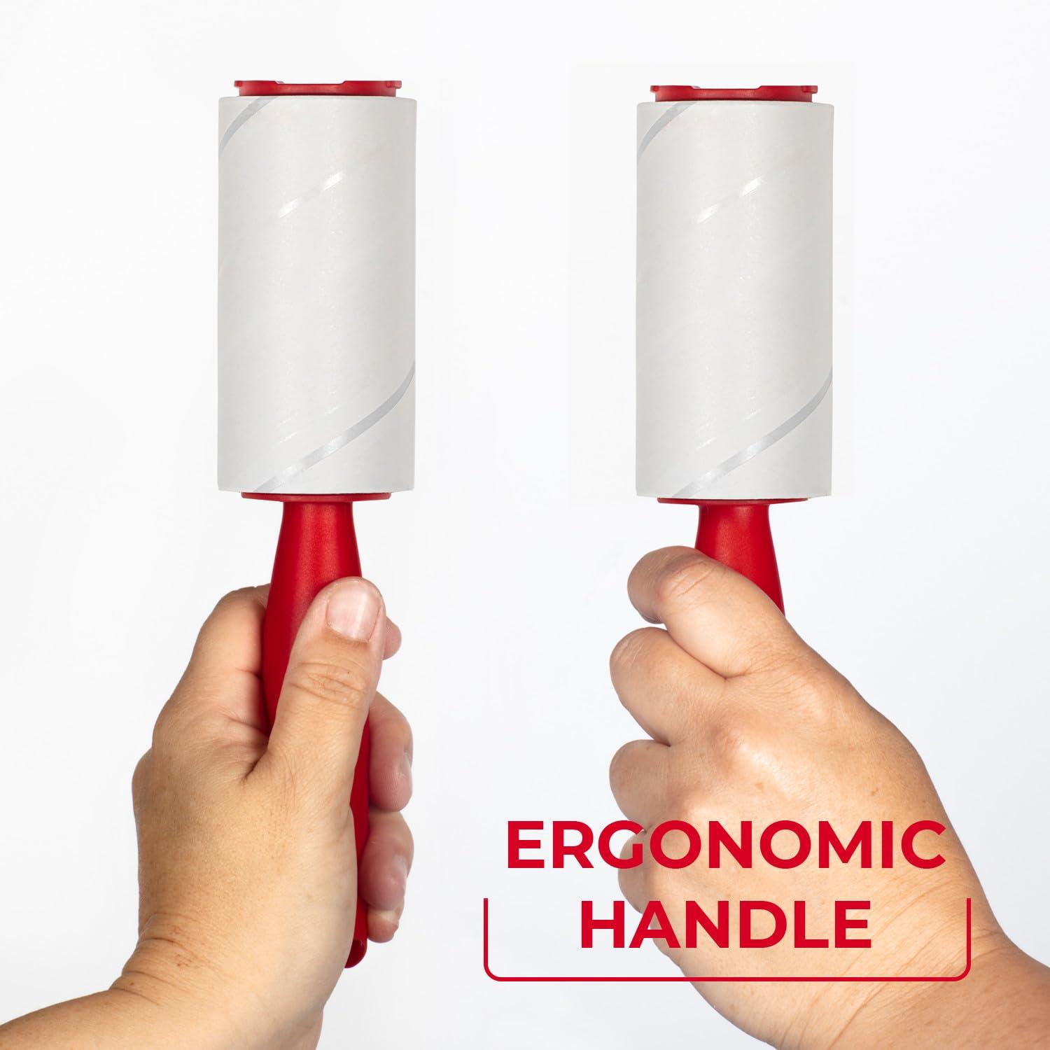 Vileda Vileda - Lint Roller Brush/Adhesive Sticky/Animal Hair Brush - 58 Sheets Per Roll - Red Handle