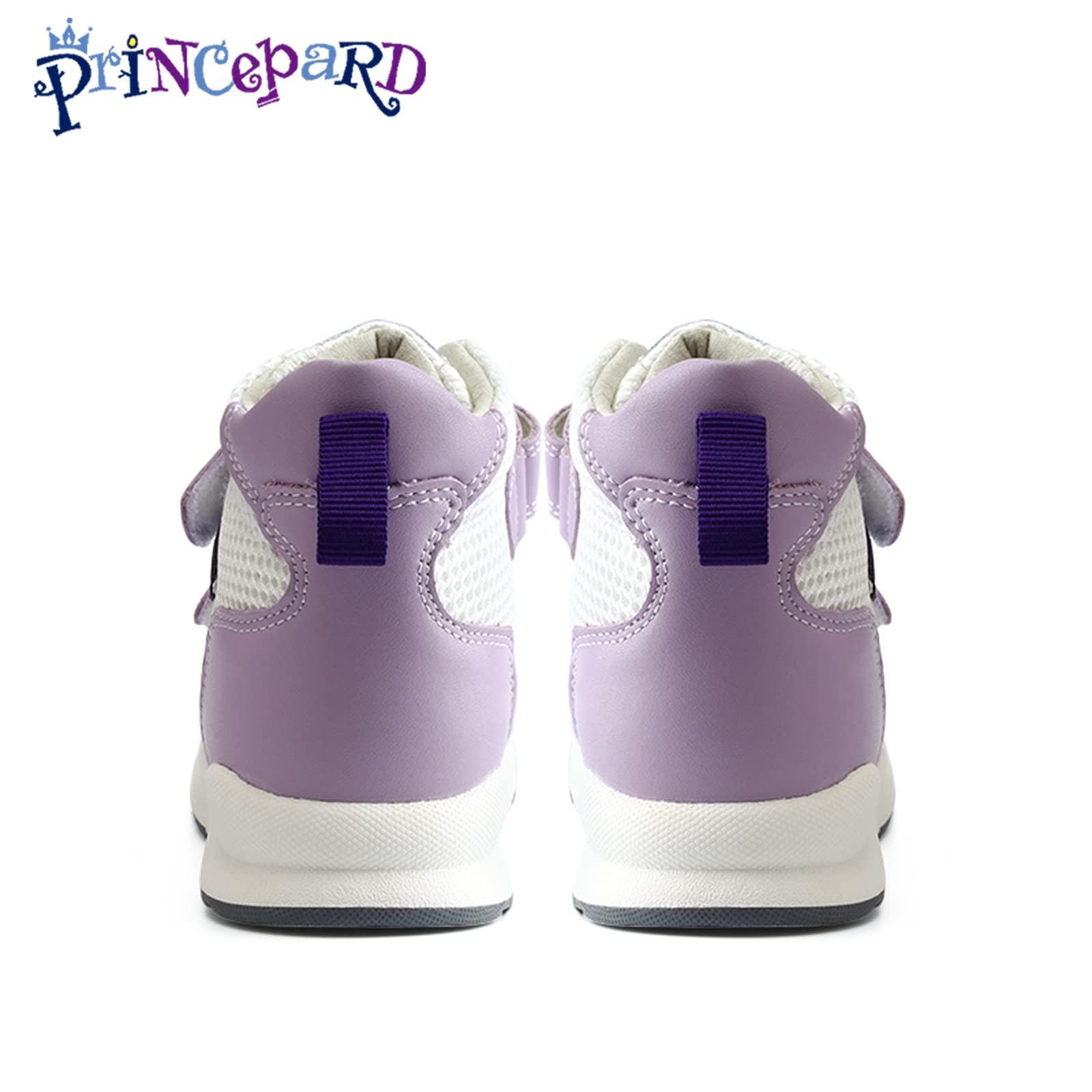 princepard Toddlers Orthopedic Corrective Sneakers for Kids with Arch & Ankle Support,Girls and Boys\'High Top Shoes for Flat Foot,Anti-Slip Soles Pink