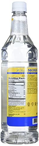 Monin Monin - Sugar Free Almond Syrup, Subtle Sweetness with Rich Almond Flavor, Great for Lattes, Cappuccinos, & Unique Cocktails, Vegan, Non-GMO, Gluten-Free (1 Liter)