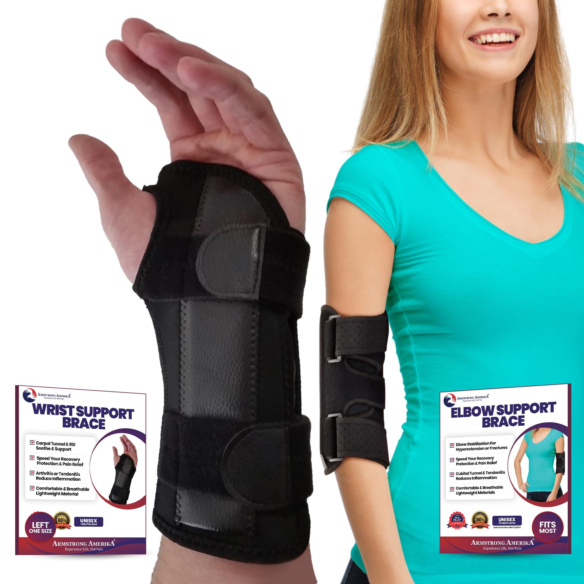 ARMSTRONG AMERIKA ARMSTRONG AMERIKA Wrist Brace For Carpal Tunnel Left Hand + Elbow Brace Fits Most