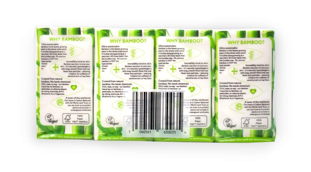The Cheeky Panda The Cheeky Panda Bamboo Pocket Tissues, 8 Pack of 10 Hypoallergenic Tissues, Ultra Soft, 3-Ply, White, Travel Size