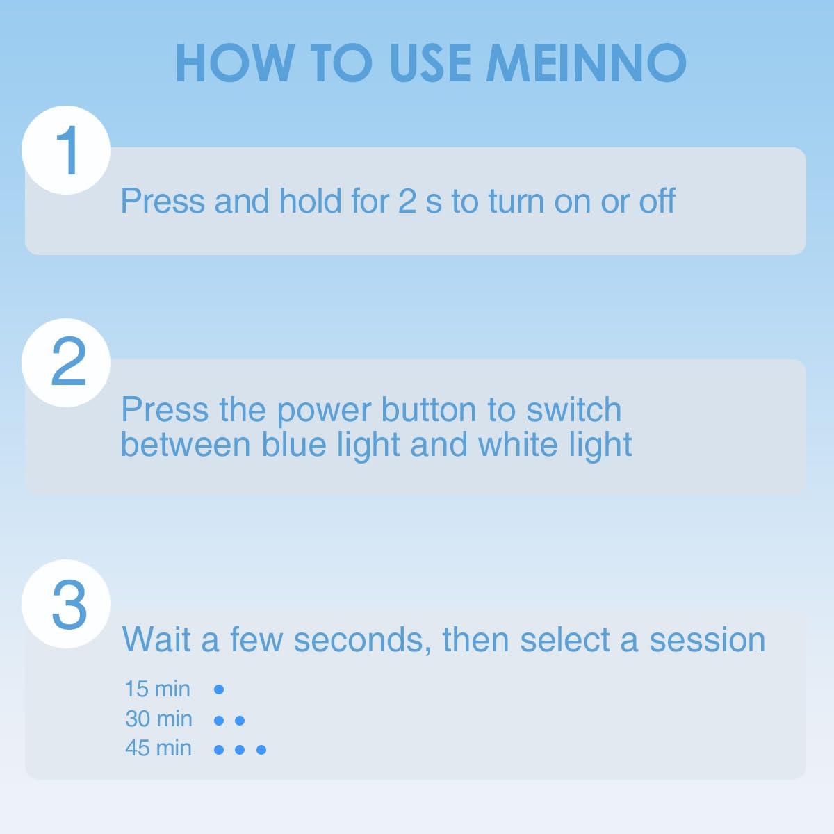 GentleGlow MEINNO Light Therapy Glasses, Blue-White UV-Free Light Therapy Lamp, Portable Daylight Lamp, Wearable Sunlight Lamp, Boost Energy, Relief for Sleep Problems, Jet Lag, Equivalent to 10000 Lux