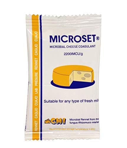 rennet ideal Microbial Rennet Mix Cheese Coagulant Microset each Sachets is 5g | add 1 sachet to 4 gallons (15 litres) of Milk | Can be use for smaller quantities of milk | | Cuajo Caglio Presüre Lab (4, 5g)
