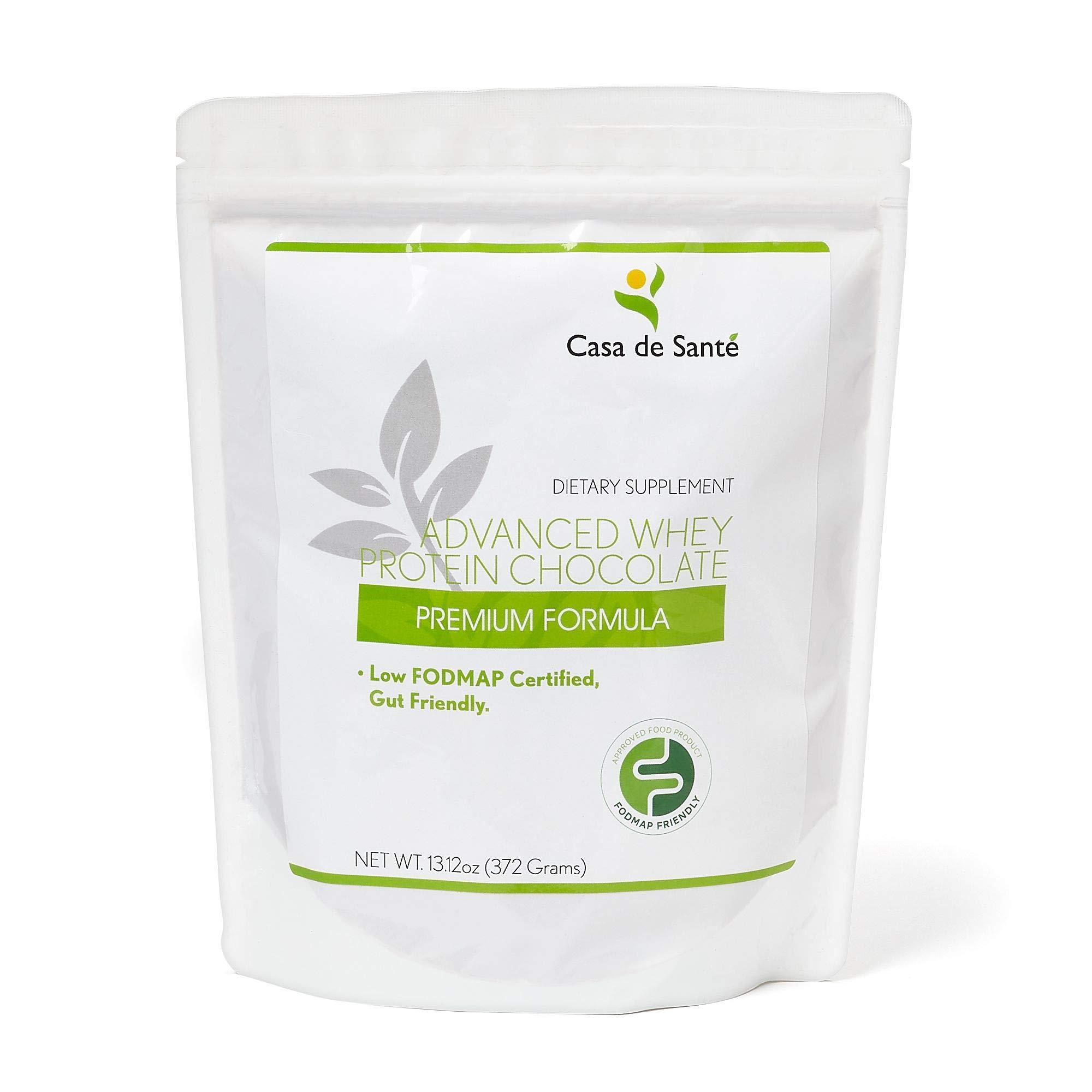 Casa de Sante Low FODMAP Elemental Diet Protein Powder IBS & SIBO GLP1 Keto Paleo|ProHydrolase Digestive Enzymes|Gluten Soy Sugar & Grain Free Low Carb Whey Protein Isolate (WPI) Gut Friendly All Natural Cocoa