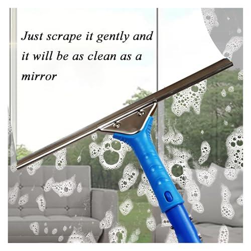 LONGWEISHOP Telescopic Window Cleaner with Squeegees, Reinforced Extension Pole, High Reach Window Cleaner Tool, Cleaning Kit with 1.2-12m Extension Pole(Telescopic Pole 1.2m)