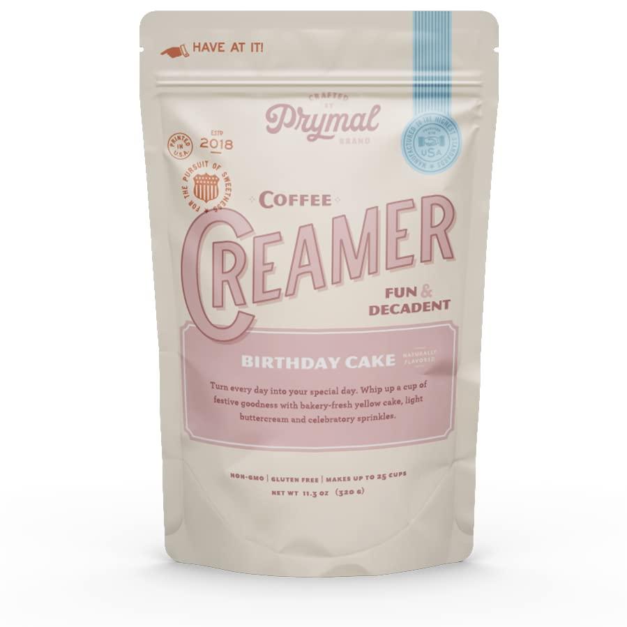 Prymal Coffee Creamer PRYMAL Keto Birthday Cake Coffee Creamer - Non Dairy, Sugar Free - Natural, Non Refrigerated Powder with MCT - 11.3oz Bag
