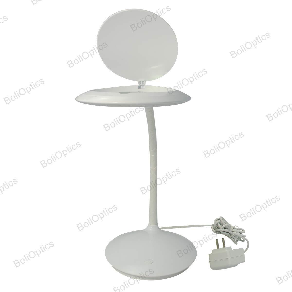 BoliOptics BoliOptics (Glass Lens) Professional LED Magnifying Lamp, Desktop Lamp (5 Diopter, 2.25X Magnification) Flexible Metal Gooseneck, Dimmable, 4 Adjustable Brightness Levels, Daylight Bright MG16201211