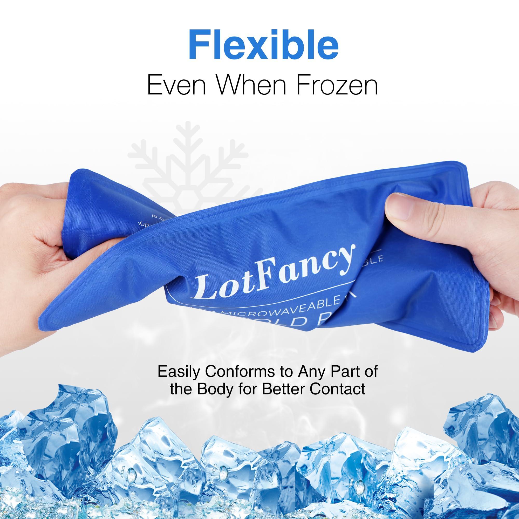 LotFancy LotFancy Ice Packs for Injuries Reusable, 2 Gel Packs Wrap for Knee Head Neck Ankle Wrist Elbow Foot Legs Back Joint Pain Relief, Hot Cold Therapy for Surgery Recovery, First Aid