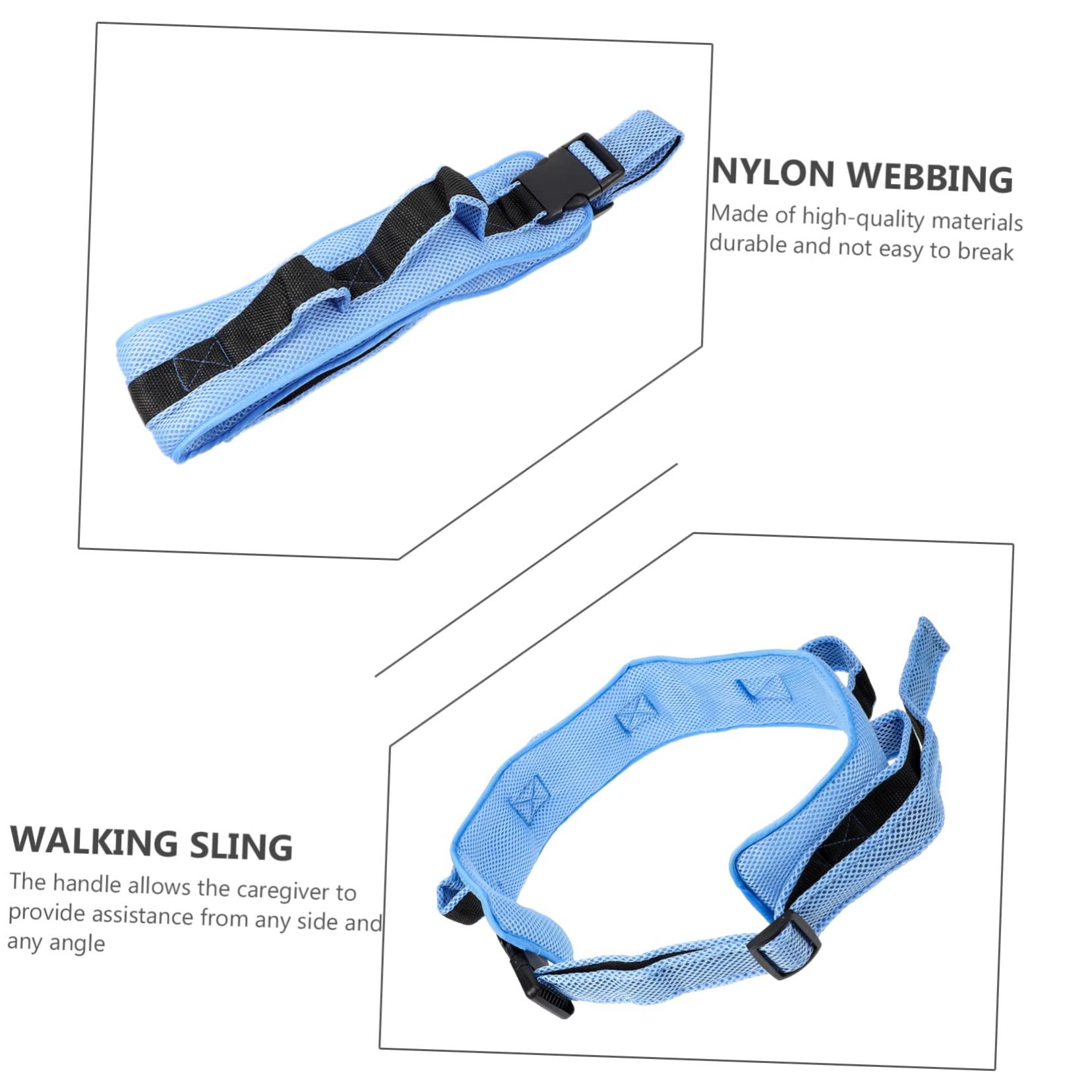 Anneome Anneome 1pc Elderly Lifting Belt Help Lap Physical Padded Gate Handles Walking Waist Belt Safety Band Elder Belt Patient Accessory Patient Belt Walk Learning Belt Blue Sandwich Mesh