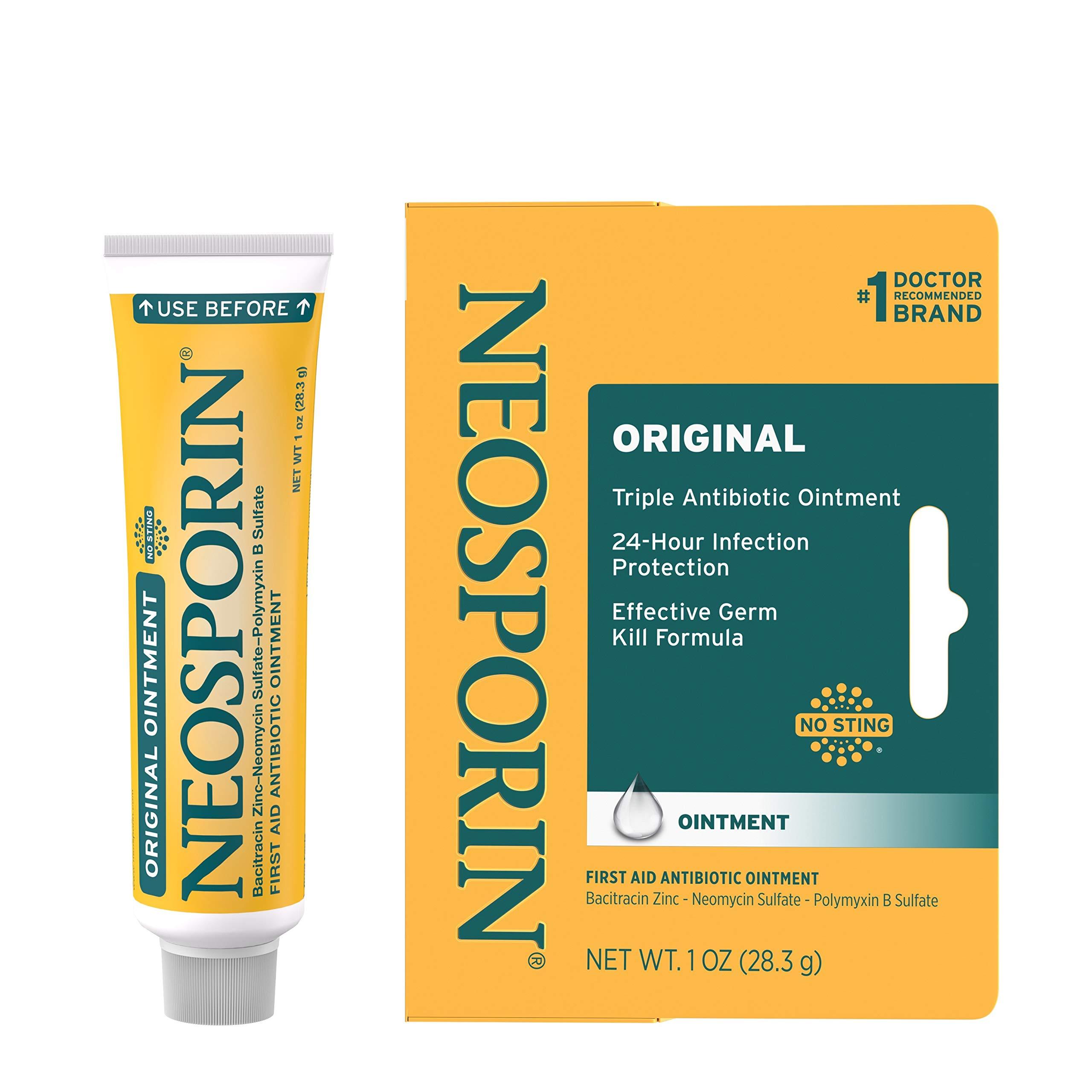 Neosporin Neosporin + Pain Relief Dual Action Cream, 1 Oz & Original Antibiotic Ointment, 24-Hour Infection Prevention for Minor Wound, 1 oz