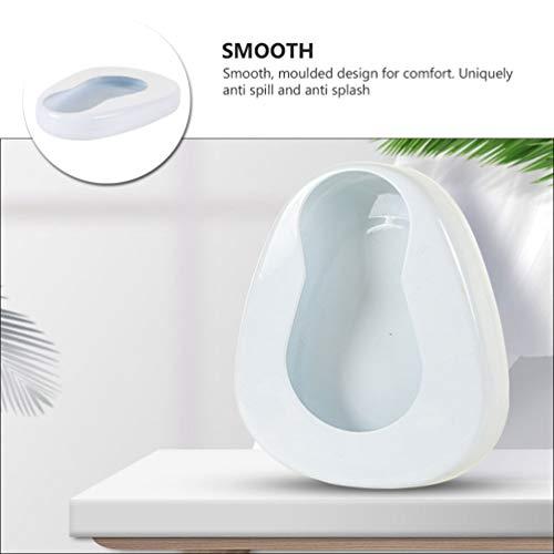 HEALLILY HEALLILY Portable Bedpans for Women Men Elderly Enamel Bed Bound Urinal Bedridden Patient Home Bed Pan Emergency Device (White)