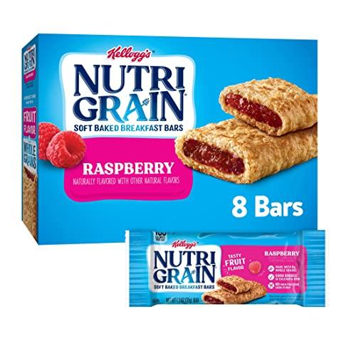 Nutri Grain Nutri-Grain Soft Baked Breakfast Bars, Made with Whole Grains, Kids Snacks, Raspberry, 10.4oz Box (8 Bars)