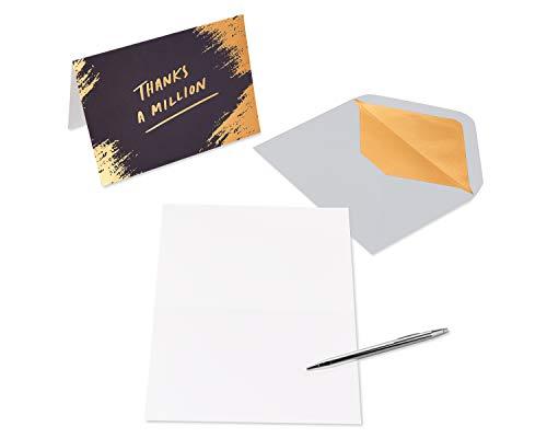 Papyrus Papyrus Blank Cards with Envelopes, Gold, Black and Cream (16-Count)