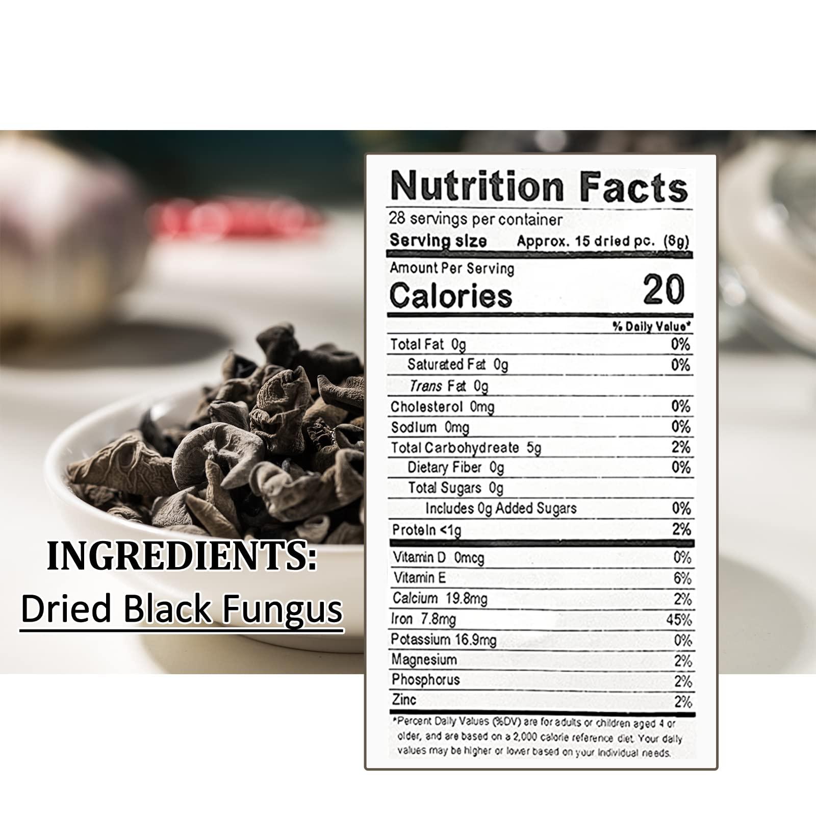 Zestful Foods Zestful Foods Premium Dried Black Fungus Dried Wooder Mushroom(black fungus mushroom) All Natural,Gluten-Free 8 Oz.