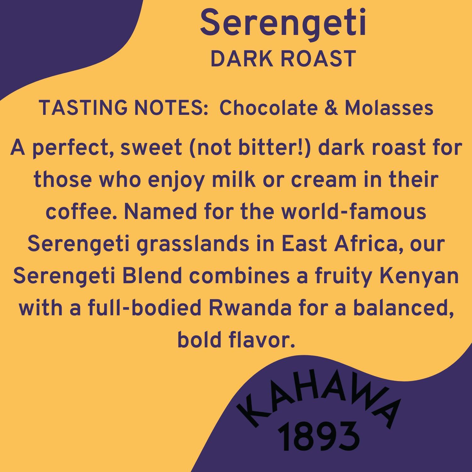 KAHAWA 1893 KAHAWA 1893 - Whole Coffee Beans - Combo Pack - Safari and Serengeti - Perfect Freshly Brewed - As Seen on Shark Tank - 2 ct