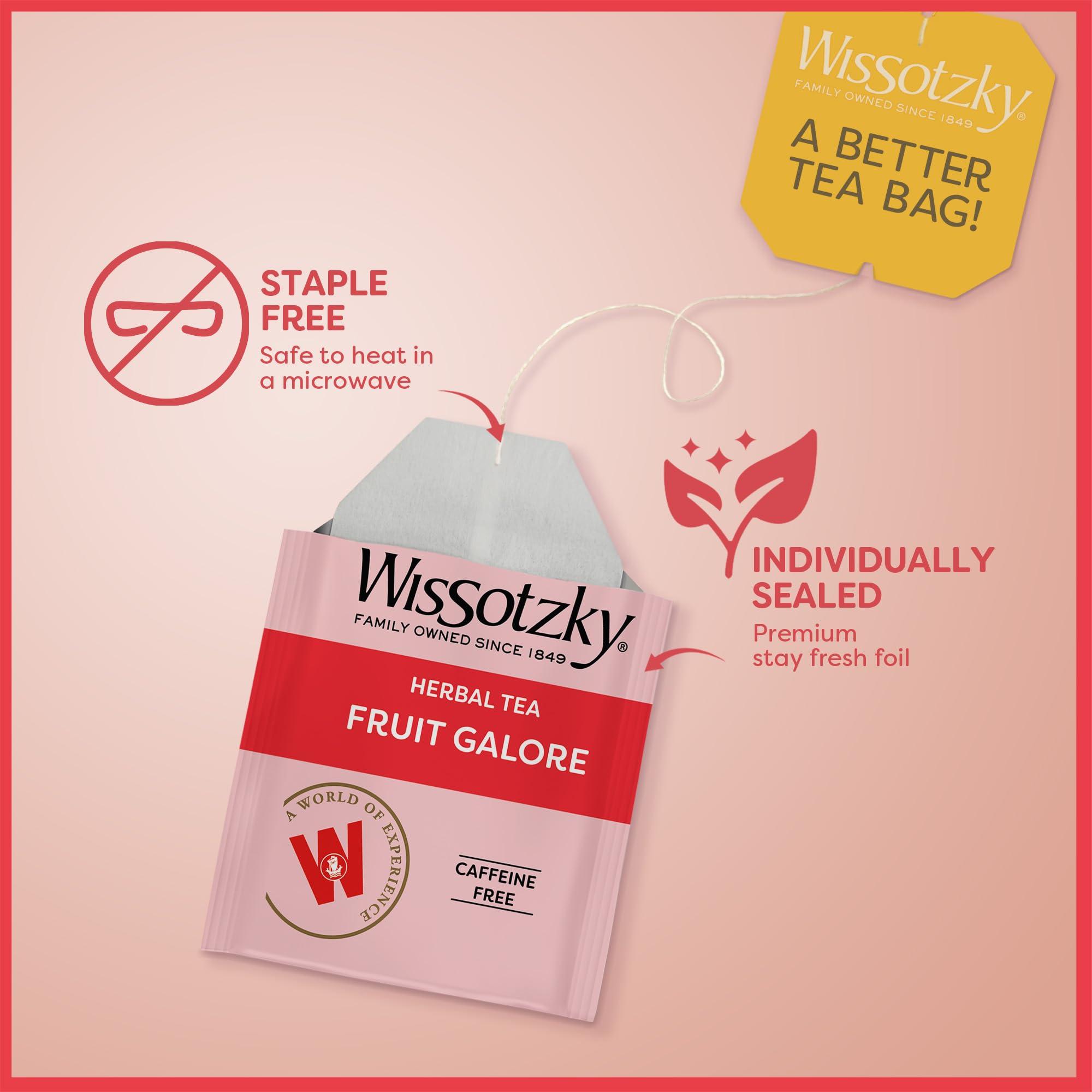 Wissotzky Tea Wissotzky Fruit Galore Herbal Tea (6 Pack - 120 Tea Bags | Caffeine Free Tea | Antioxidant Rich | Fruity Blend | Herbal Tea Bags