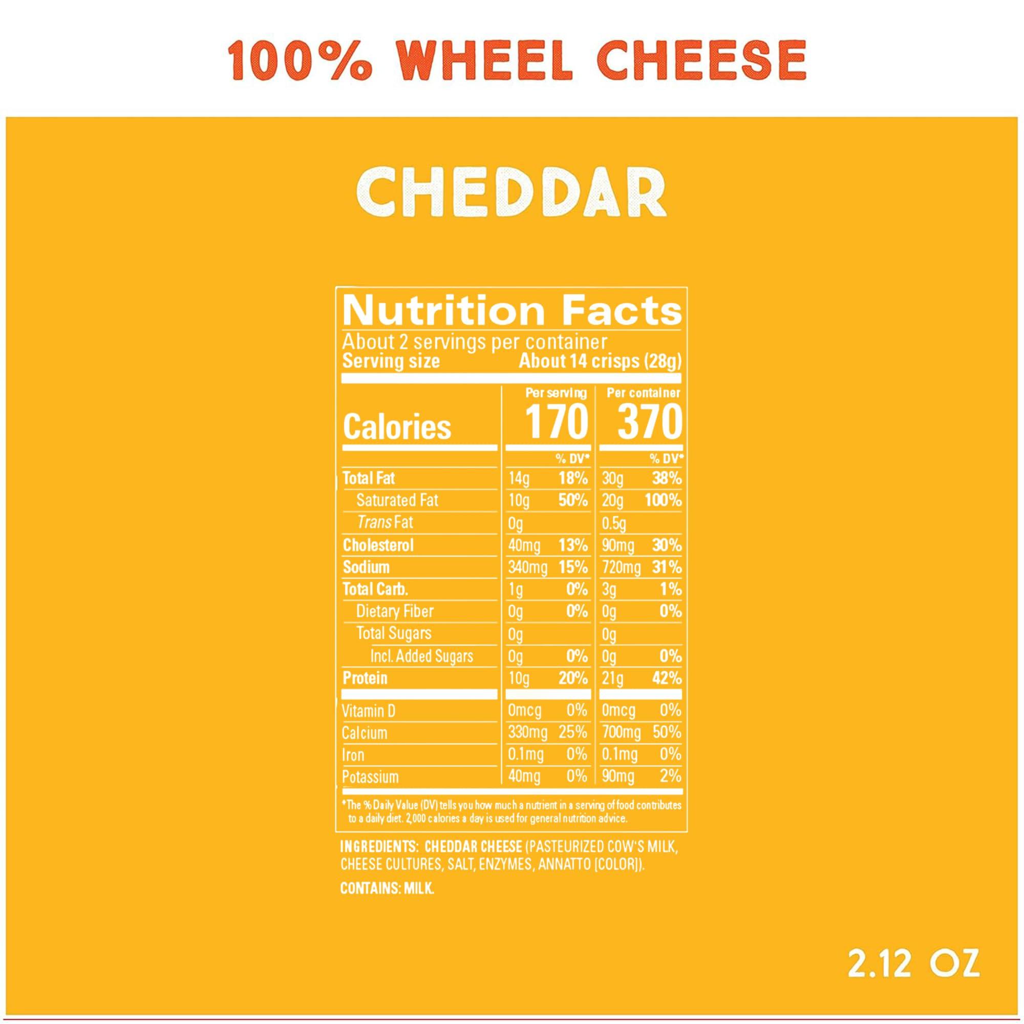 Whisps Whisps Cheese Crisps Cheddar Cheese| Protein Chips | Healthy Snacks | Protein Snacks, Gluten Free, High Protein, Low Carb Keto Food (2.12 Oz, 6 Pack)