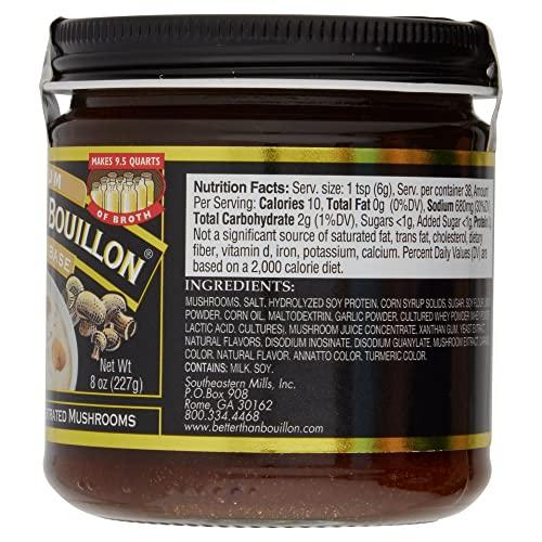 Better Than Bouillon Better Than Bouillon Premium Mushroom Base, Made from Seasoned & Concentrated Mushrooms, Makes 9.5 Quarts of Broth, 38 Servings, 8 OZ (Pack of 1)