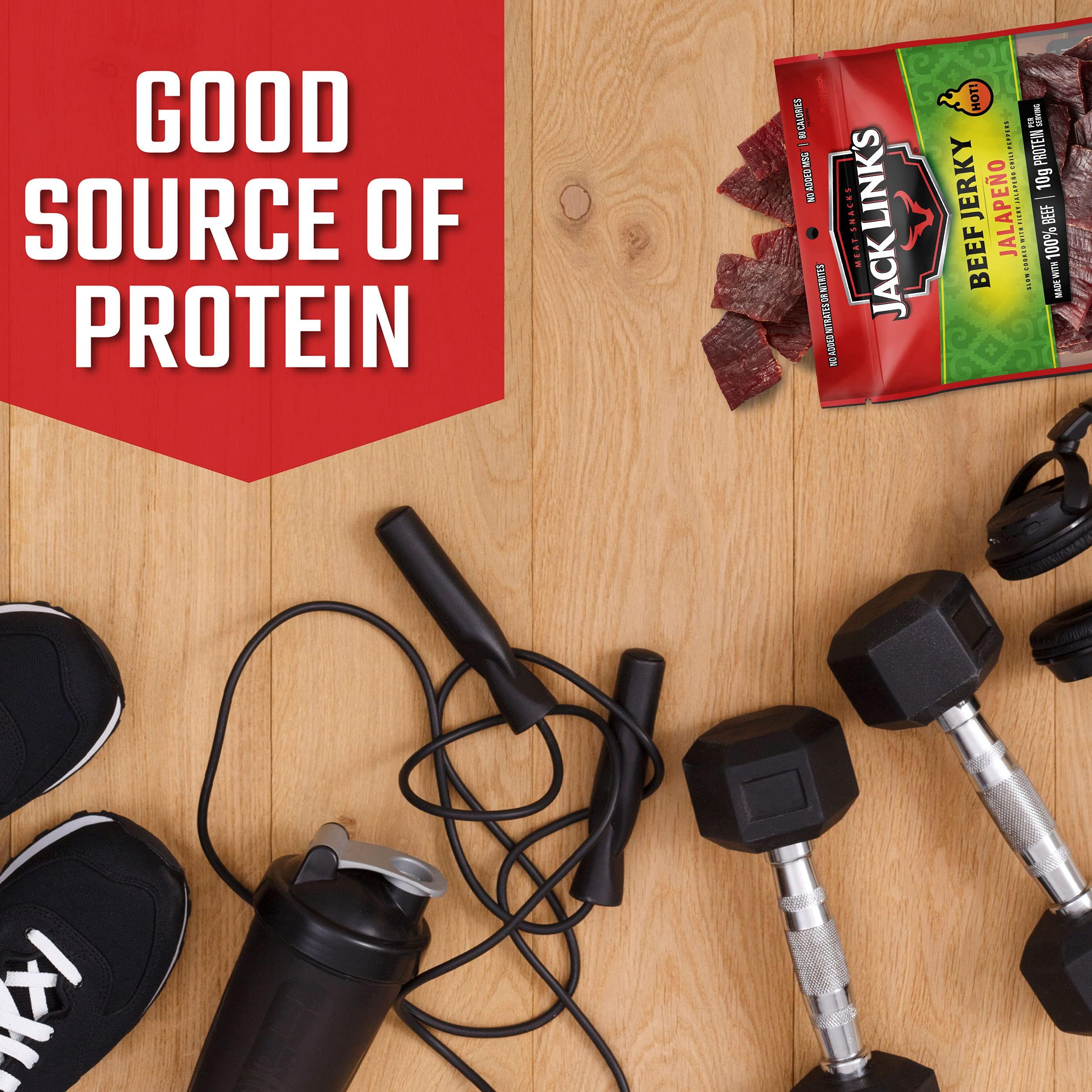 Jack Link's Jack Links Beef Jerky, Jalapeno Carne Seca, 2.85 oz.  Flavorful Meat Snack, 10g of Protein and 80 Calories, Made with Premium Beef - 96 Percent Fat Free