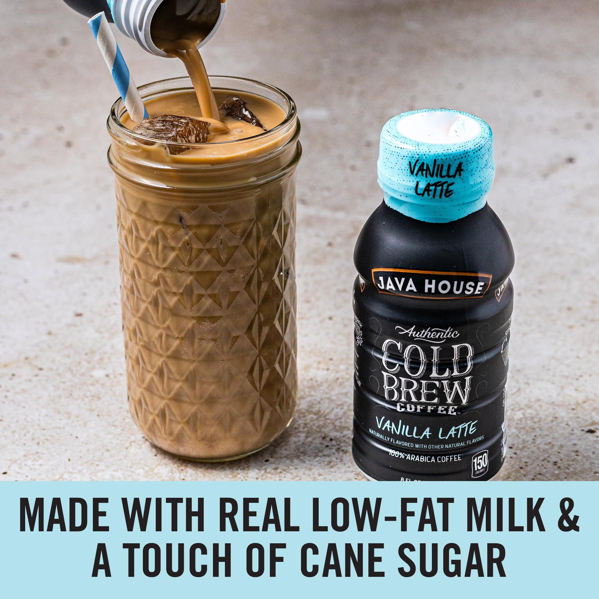 Java House Java House Cold Brew Coffee, 6 Pack of 8oz Bottles, Ready to Drink Instant Cold & Iced Coffee (Vanilla Latte)