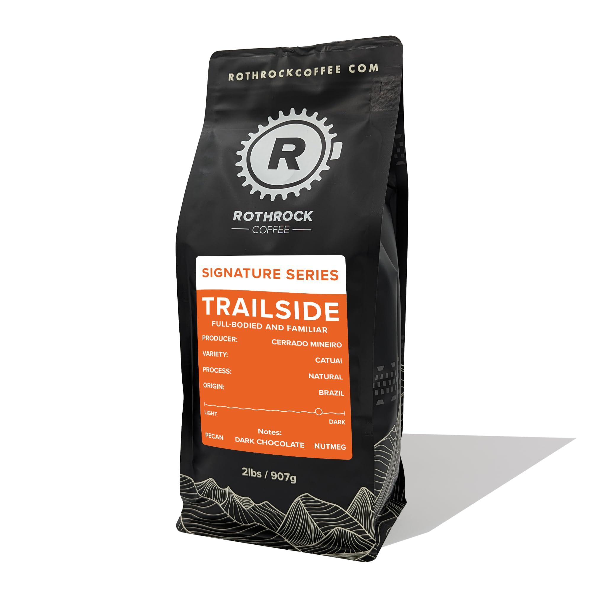 R ROTHROCK COFFEE Rothrock Coffee - Trailside - Dark Roast - Whole Bean Coffee - For Espresso, Drip Brew, French Press & More - Full-Bodied & Smooth - Rich Chocolate & Nutty Notes (2 lb Bag)