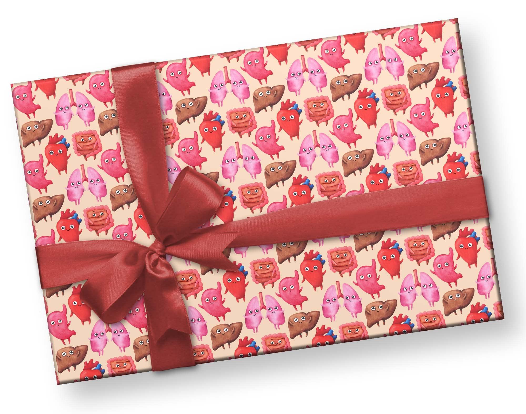 Generic Funny Organs Medical Gift Wrap Doctor Wrapping Paper First Reponder Nurse Theme Party Decor (12 foot x 30 inch roll)