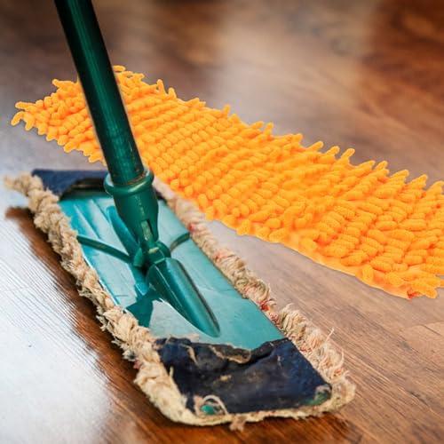 BESPORTBLE Microfiber Mop Pads, 2pcs Washable Mop Pads Reusable Replacement Mop Pads Flat Replacements Heads for Wet Or Dry Floor Cleaning and Scrubbing, 15.6inch