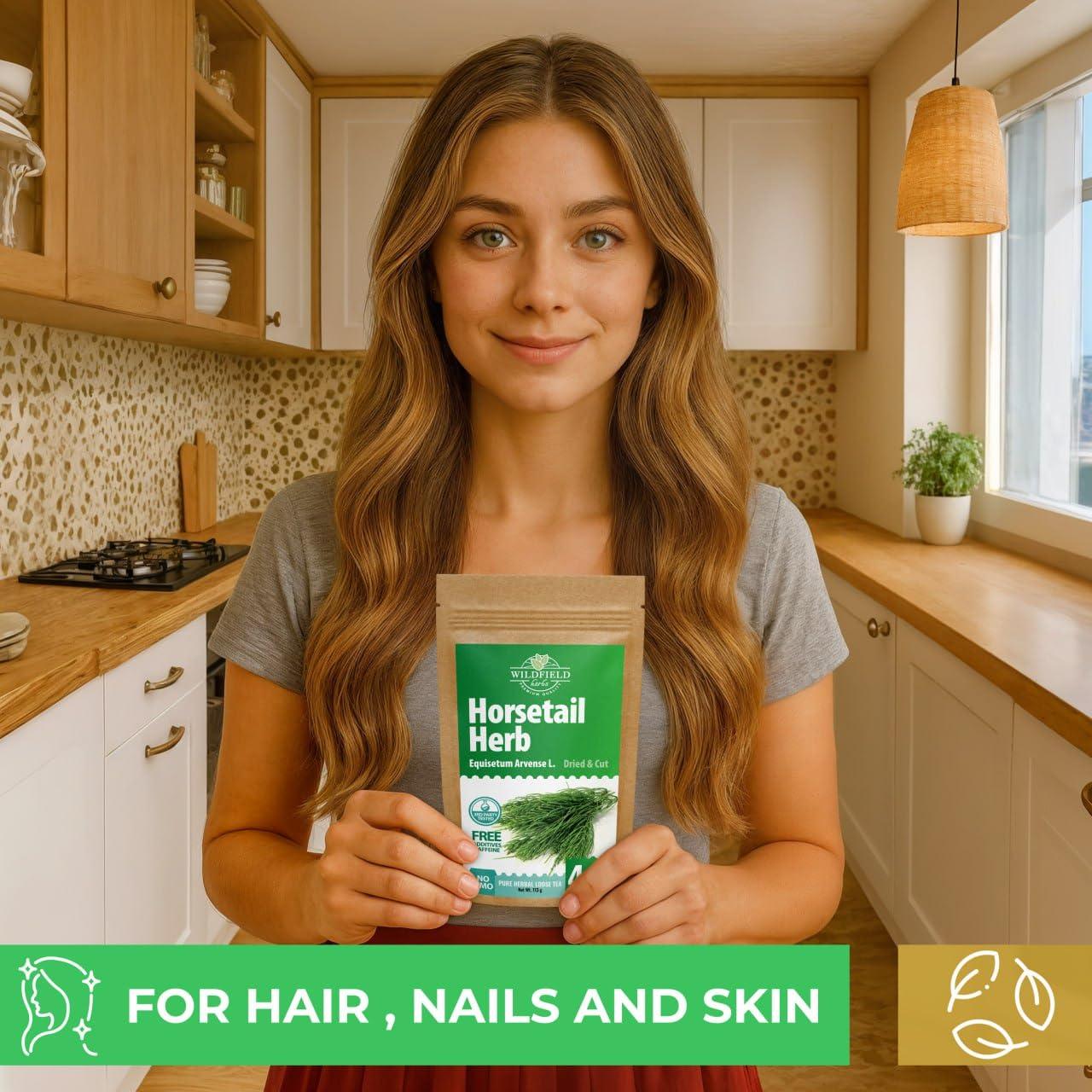 WILDFIELD HERBS 1.8 oz. Horsetail Herb Horsetail Tea cola de caballo hierba Horse Tail (Equisetum Arvense) - 50g Field Horsetail Leaf Herb Tea