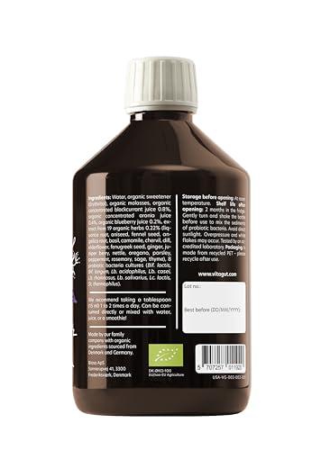 VITAGUT VITAGUT Liquid Probiotic, Prebiotics & Postbiotics 3-in-1 Organic, Live Probiotics for Women & Men - Probiotics for Digestive Health, 50 Billion CFU, 19 Fermented Herbs, Vegan Probiotic for Gut Health