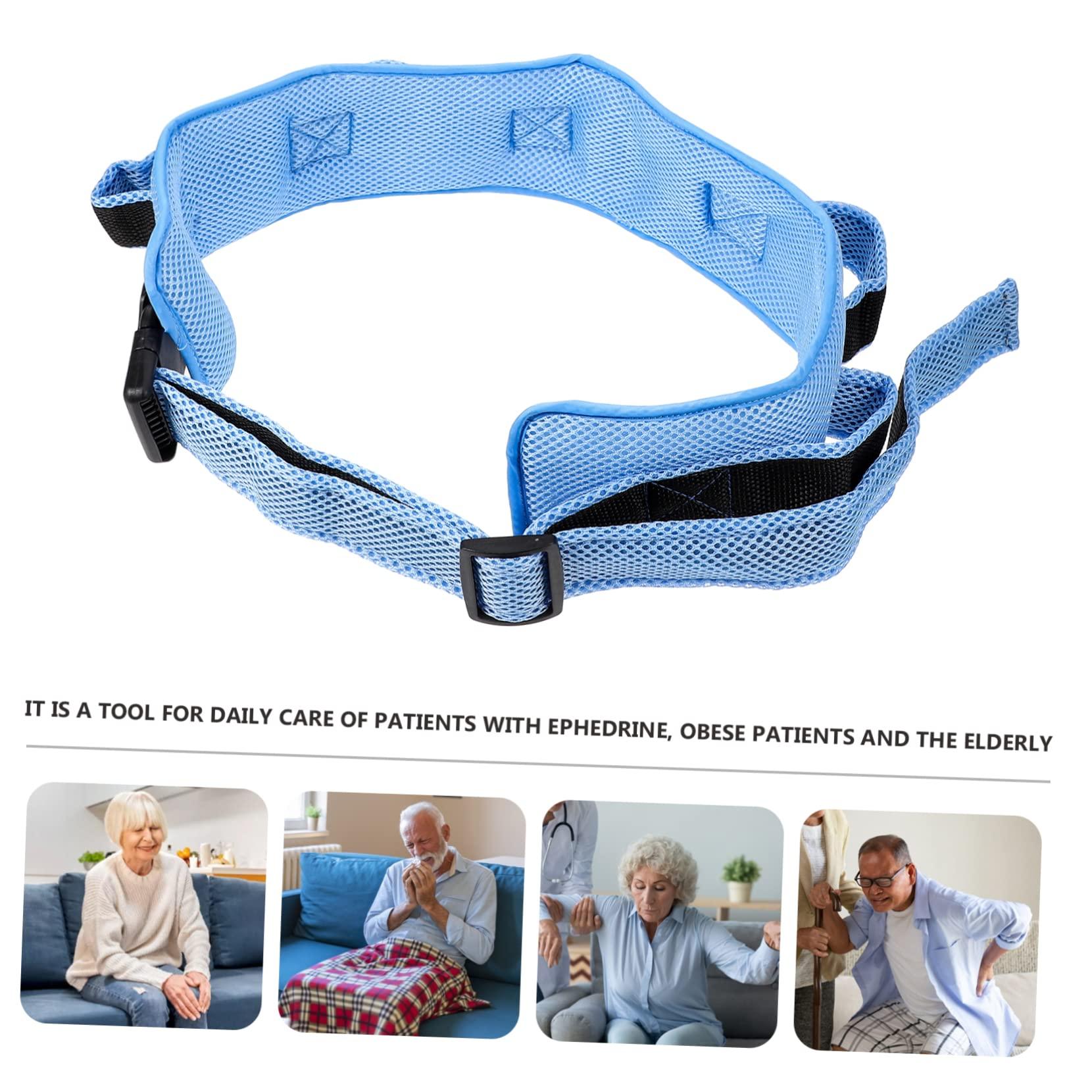 Anneome Anneome 1pc Elderly Lifting Belt Help Lap Physical Padded Gate Handles Walking Waist Belt Safety Band Elder Belt Patient Accessory Patient Belt Walk Learning Belt Blue Sandwich Mesh