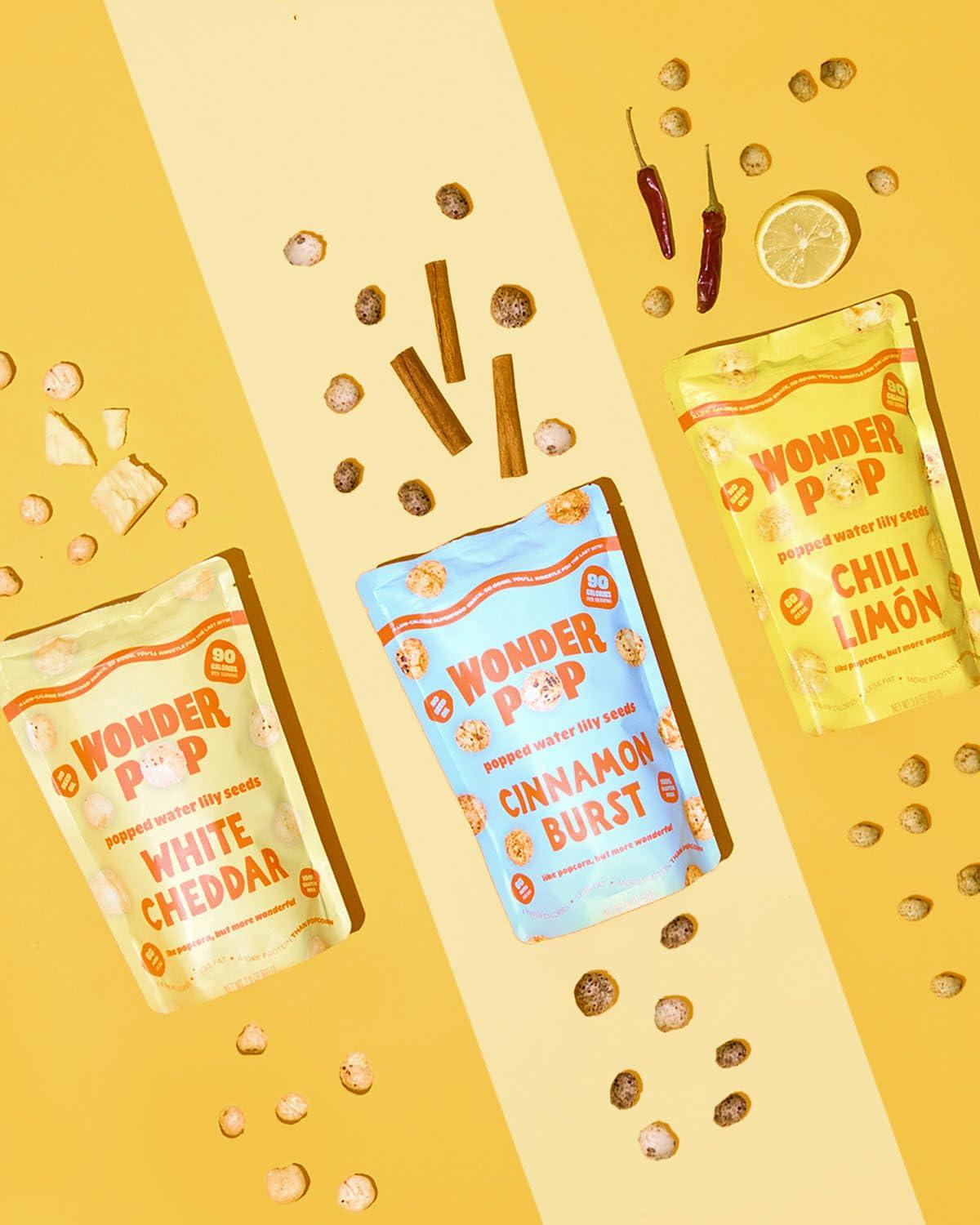 WonderPop WonderPop Popped Water Lily Seeds - | Low-Calorie Superfood Snack| Gluten Free, Nut Free| 2.11 oz (4 Pack) (chili limon)