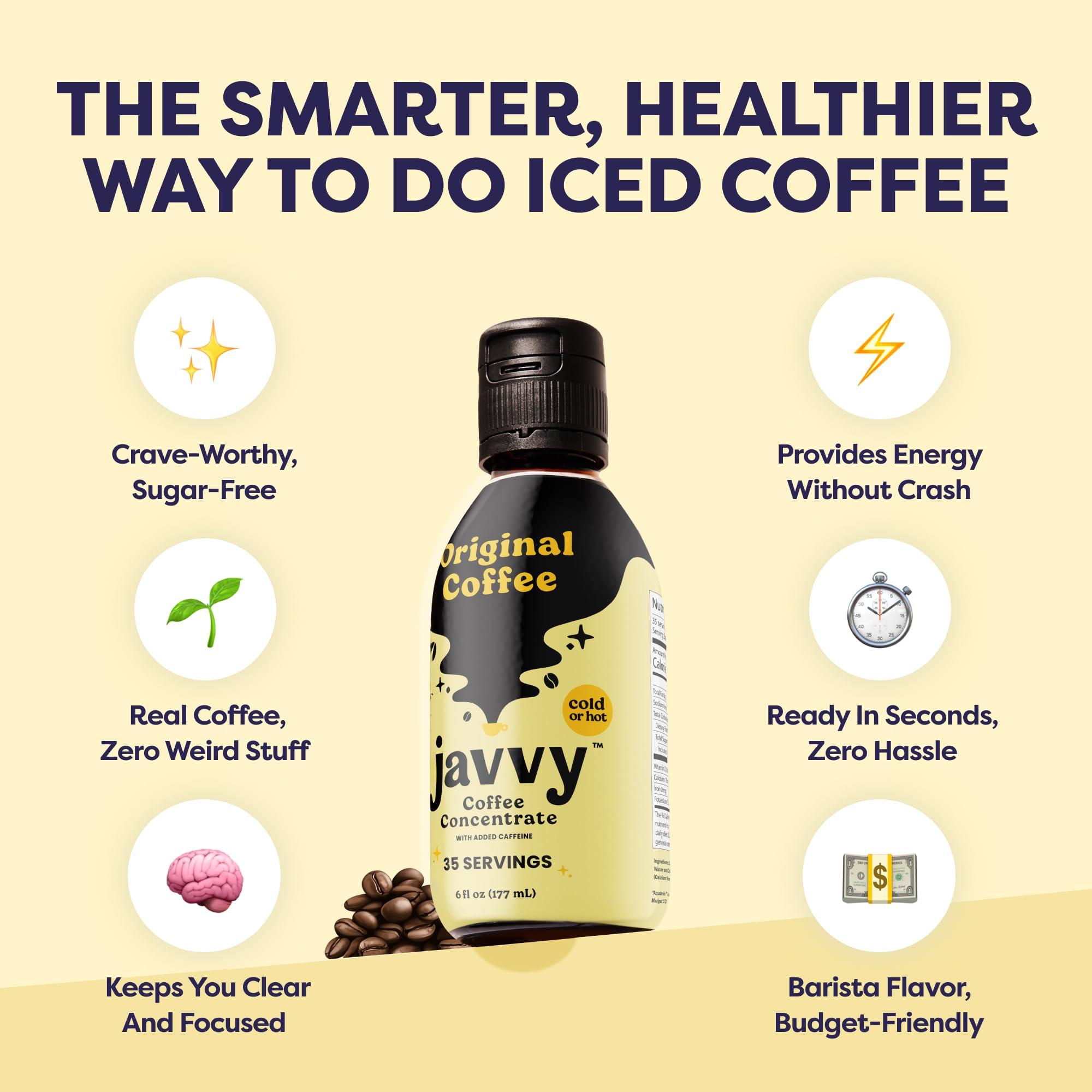 Javy Coffee Javy Coffee Concentrate - Cold Brew Coffee, Perfect for Instant Iced Coffee, Cold Brewed Coffee and Hot Coffee, 35 Servings - Original