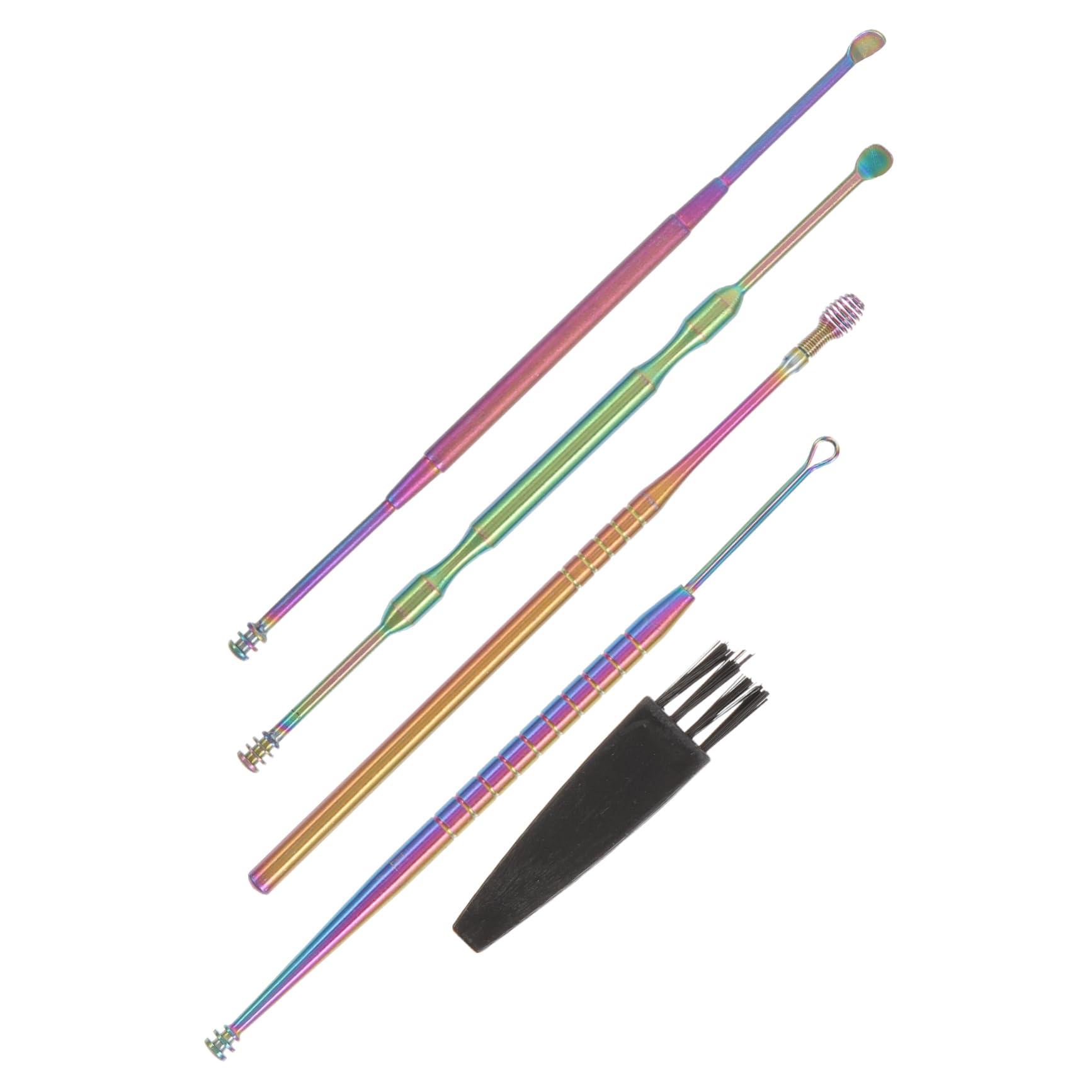 Healvian Healvian 4 Sets Ear Cleaning Set of 5 Electric Scrubber Earwax Removal Drops Piercing Kit Ear Cleaning Kit Headphones Ear Wax Removal for Facial Ear Scoop Ears Stainless Steel