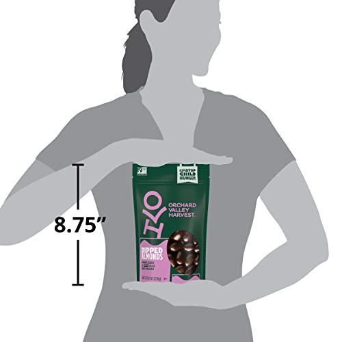 Orchard Valley Harvest Orchard Valley Harvest Dark Chocolate Dipped Almonds, 8 oz Resealable Bag, Gluten Free, Non-GMO, Stand Up Bag, No Artificial Colors, Flavors or Preservatives, Snacks for Adults & Kids