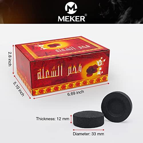 MEKER MEKER Quick Light Charcoal Briquettes, Charcoal Disk Lights, 33 mm Nature Coal Disks, Instant Fire Coal Tablet, Charcoal Burner (100Pcs)