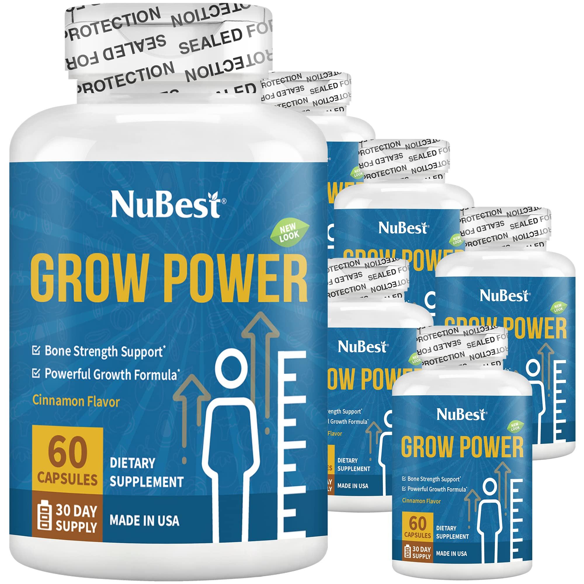 NuBest NuBest Grow Power Height Growth - Powerful Height Supplement for Age 10+ & Teens - Supports Height Growth, Grow Taller with Calcium, Vitamin D3, Phosphorus, Magnesium, Zinc & More - 6 Pack