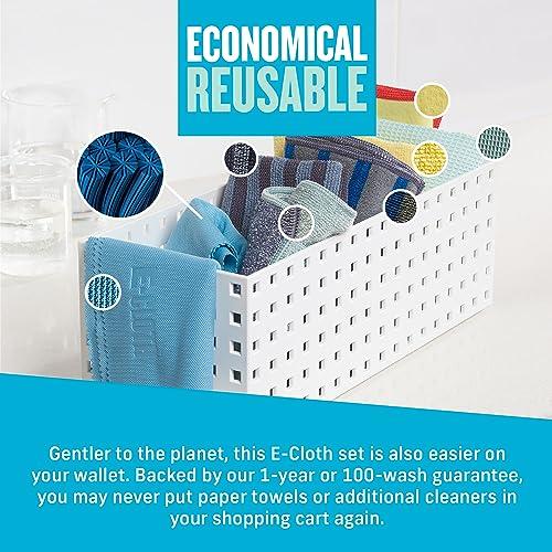 E-Cloth E-Cloth Home Cleaning Set with Microfiber Cleaning Cloths for Cars, Bathroom, Kitchen, & More - Microfiber Towels That Clean with No Added Chemicals - 8 Specialized Cloths in Assorted Colors