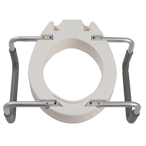 Drive Medical Drive Medical 12402 Premium Raised Toilet Seat with Removable Metal Arms, Standard Seat, White