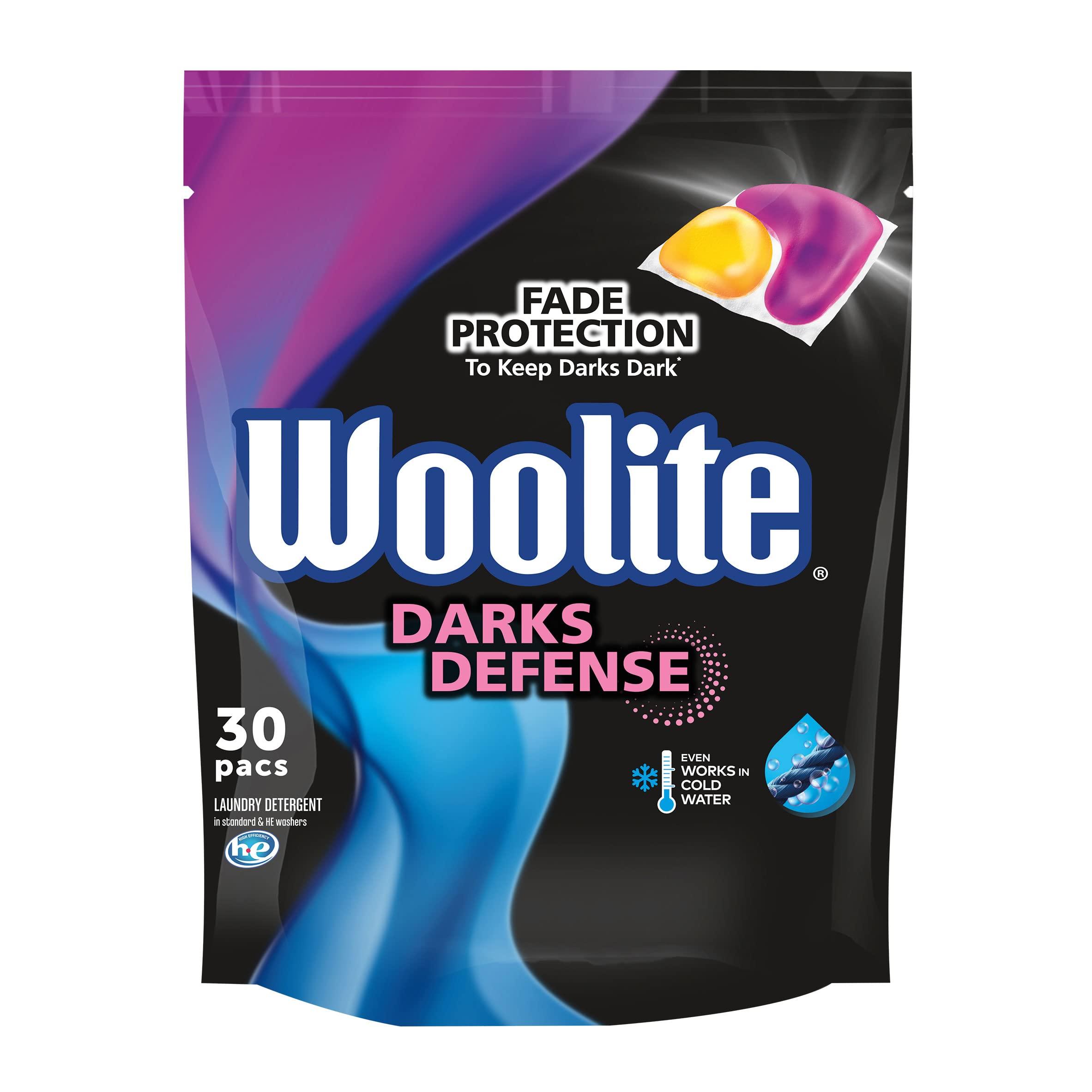 Woolite Woolite Darks Pacs, Laundry Detergent Pacs, 30 Count, for Standard and HE Washers, detergent for black clothes, black dark detergent