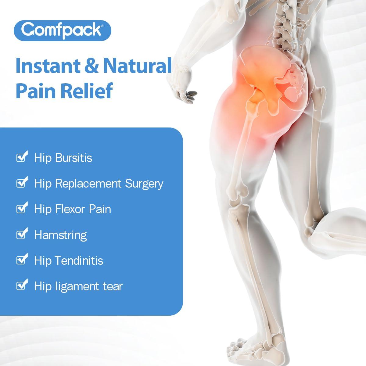 Comfpack Comfpack Hip Ice Pack Wrap for Hip Bursitis & Replacement Surgery, Reusable Compress Hip Brace with Gel Hot Cold Pack for Injuries, Hip Flexor Pain, Inflammation, Sciatica Nerve, Hamstring