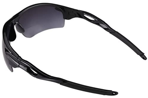 Mass Vision Mass Vision The Athlete Polarized Lightweight Sport Wrap Bifocal Reading Sunglasses for Men and Women (2 Pair Black/Tortoise, 3.0, multiplier_x)
