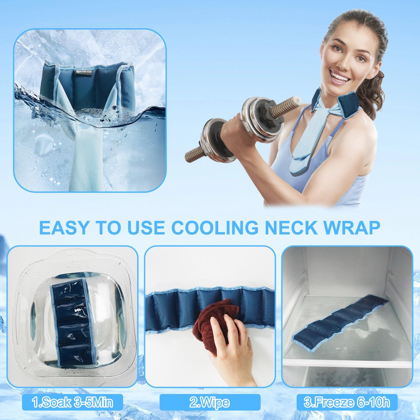 Blobuste Blobuste Cooling Neck Wraps Neck Coolers for Hot Weather for Men&Women, Reusable Instant Cooling Bandana, Ice Gel Cool Scarf for Summer, Camping, Hiking, Fishing, Running, Cycling, Outdoor Sports