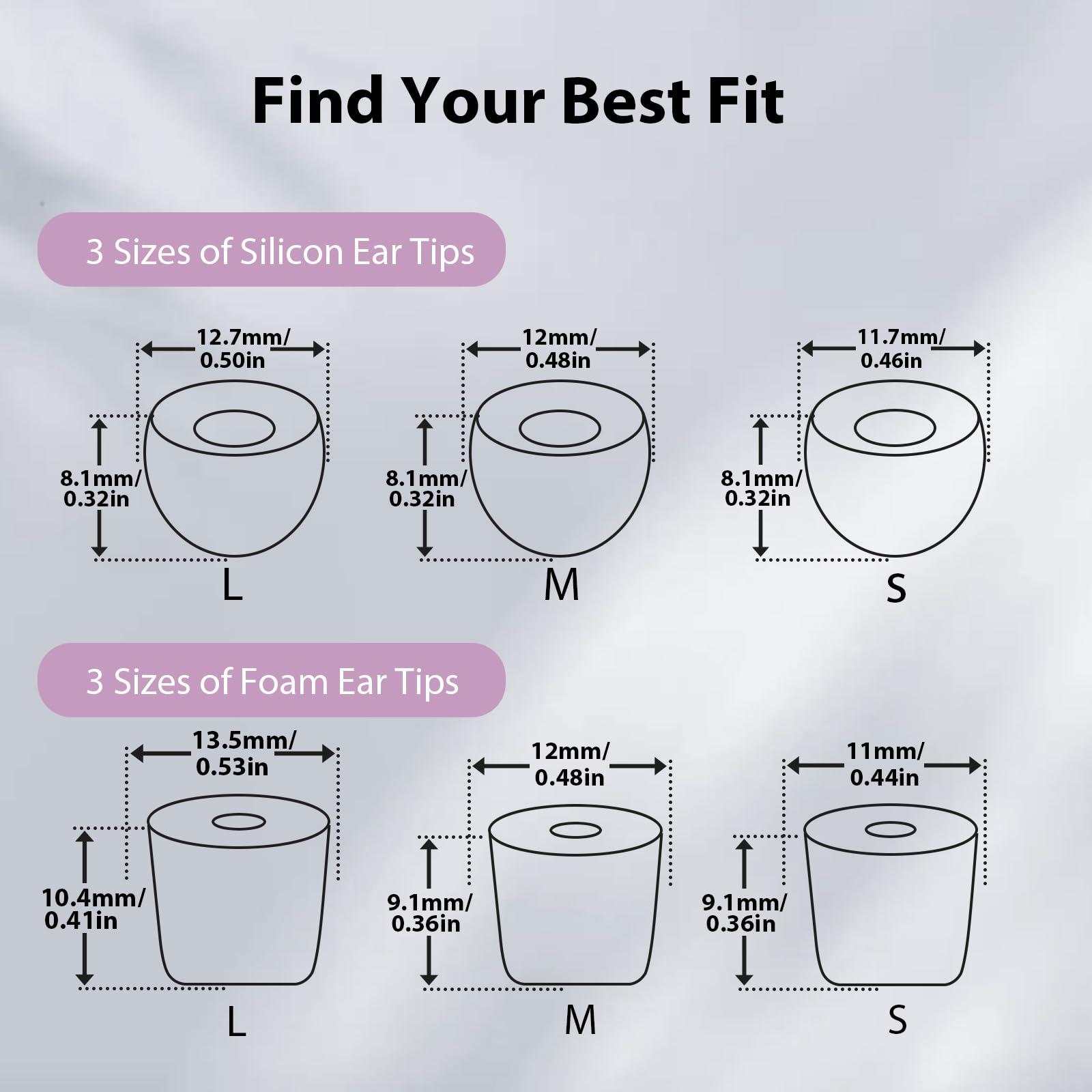 Yawsoy Yawsoy Ear Plugs for Sleeping Noise Cancelling, Reusable Soft Noise Reduction Earplugs for Sleep, Focus, Work, Motorcycle, Concert with 6 Silicone Ear Tips and 6 Foam Ear Tips - 25-35dB Purple