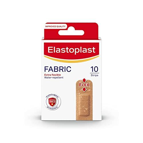 Elastoplast Elastoplast Extra Flexible Fabric Plaster Strips (10 Pieces), Extra Flexible Fabric Plasters, Breathable Plasters, Flexible Large Plasters