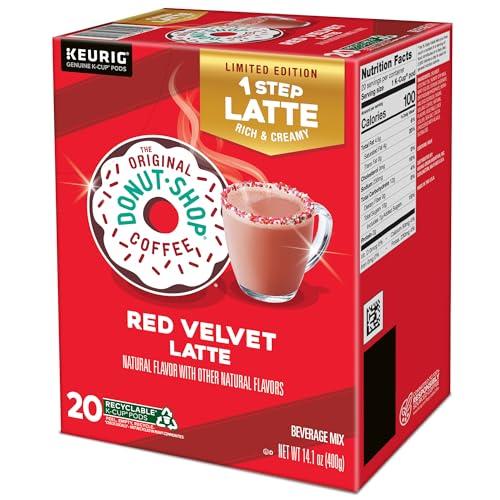 The Original Donut Shop The Original Donut Shop One-Step Red Velvet Latte, Keurig Single Serve K-Cup Pods, 20 Count